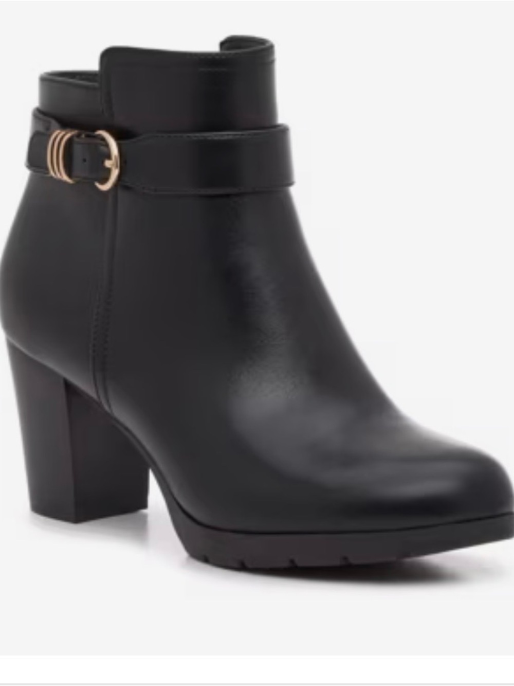 Anne Klein Rowan Bootie Chunky Block Heel Black Size 7.5 M